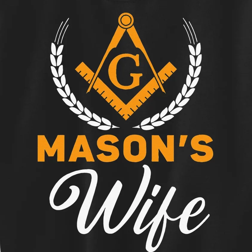 Mason's Wife Freemason Masonic Fraternal Freemasonry Kids Sweatshirt