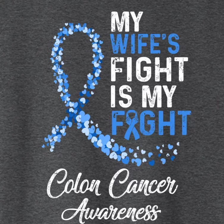 My Wifes Fight Is My Fight Colon Cancer Awareness Great Gift Women's Crop Top Tee