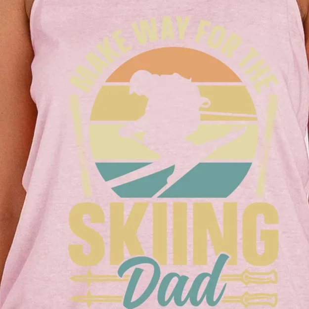 Make Way For The Skiing Dad Skiers Winter Sports Ski Skier Funny Gift Women's Knotted Racerback Tank