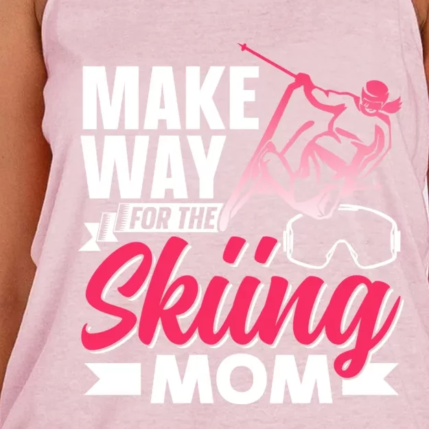 Make Way For The Skiing Mom Skier Winter Sports Ski Skiers Cool Gift Women's Knotted Racerback Tank