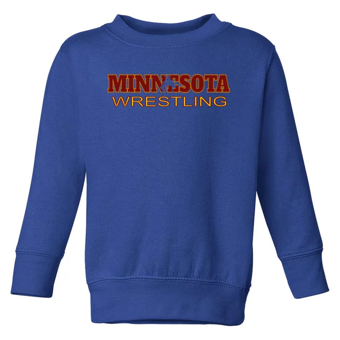 Minnesota Wrestling Freestyle Wrestler Gift State Pride Mn Gift Toddler Sweatshirt