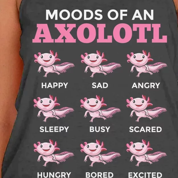 Mexican Walking Fish Axolotl Salamander Moods Of An Axolotl Women's Knotted Racerback Tank