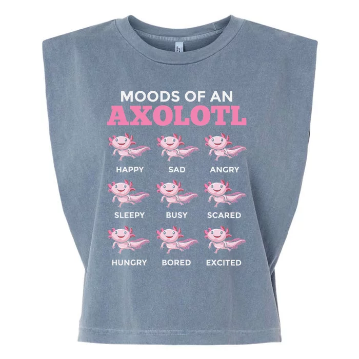 Mexican Walking Fish Axolotl Salamander Moods Of An Axolotl Garment-Dyed Women's Muscle Tee