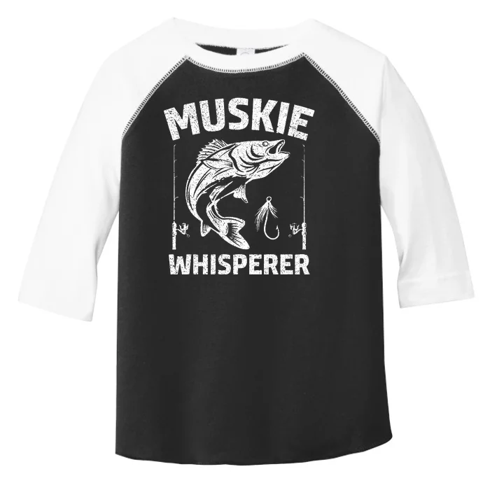 Muskie Whisperer Funny Fishing Gift Idea Toddler Fine Jersey T-Shirt