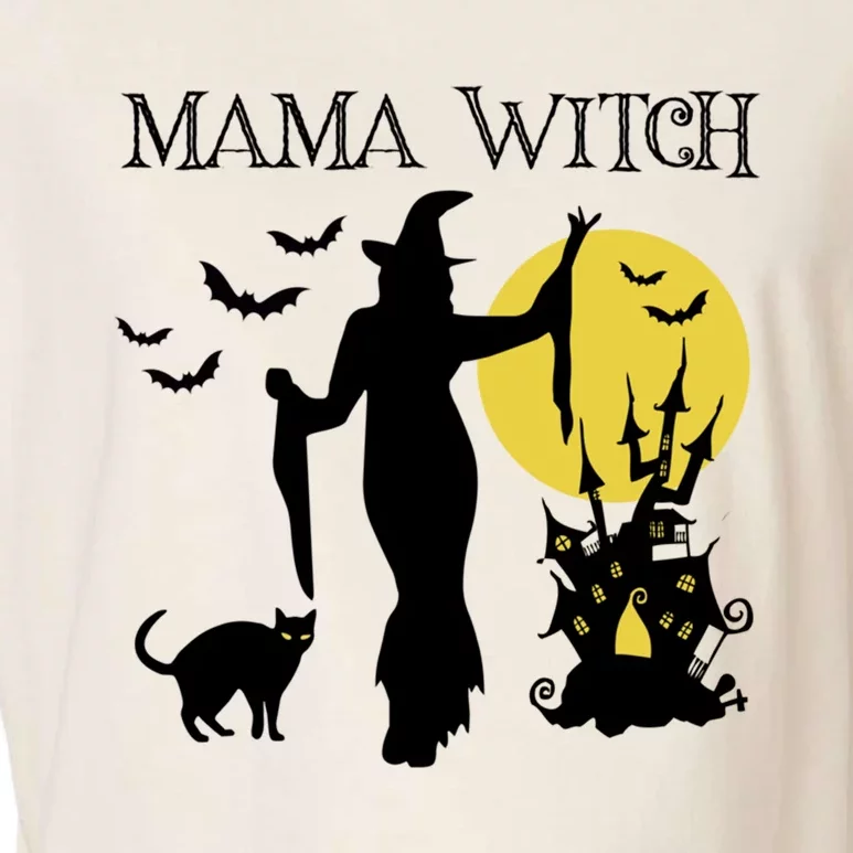 Mama Witch Funny Halloween Mother Mom Quote Witch Graphic Gift Garment-Dyed Women's Muscle Tee