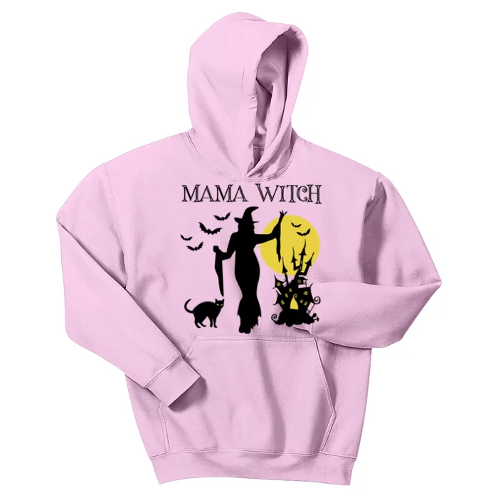 Mama Witch Funny Halloween Mother Mom Quote Witch Graphic Gift Kids Hoodie