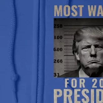 Most Wanted Funny Trump 2024 Mugshot For President Full Zip Hoodie