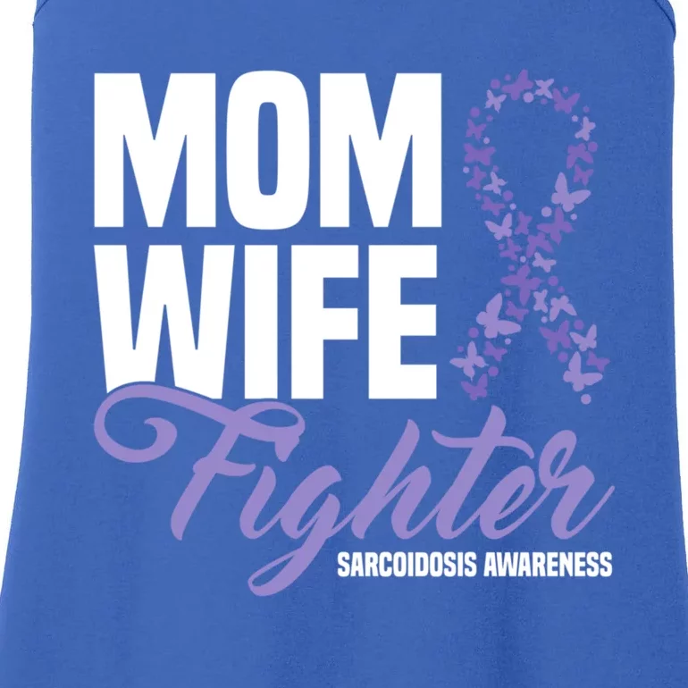 Mom Wife Fighter Purple Ribbon Sarcoidosis Awareness Gift Ladies Essential Tank