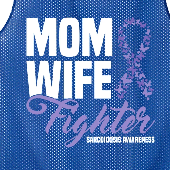 Mom Wife Fighter Purple Ribbon Sarcoidosis Awareness Gift Mesh Reversible Basketball Jersey Tank