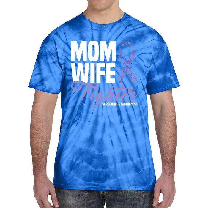 Mom Wife Fighter Purple Ribbon Sarcoidosis Awareness Gift Tie-Dye T-Shirt