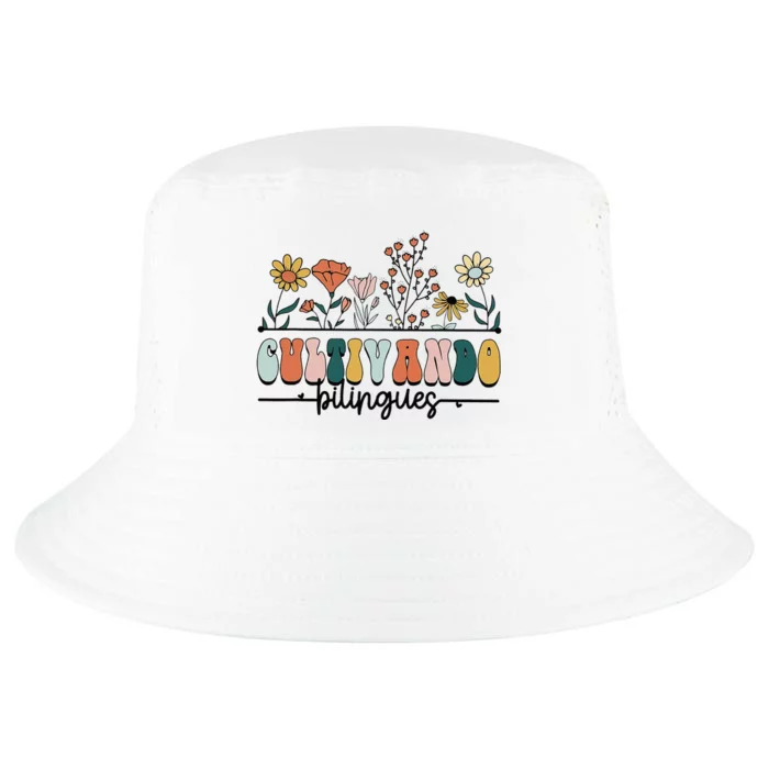 Maestra Wild Flowers Cultivando Bilingues Spanish Teacher Cool Comfort Performance Bucket Hat