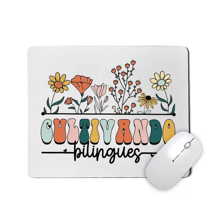 Maestra Wild Flowers Cultivando Bilingues Spanish Teacher Mousepad