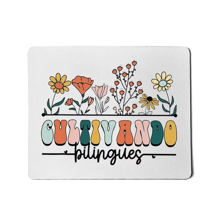 Maestra Wild Flowers Cultivando Bilingues Spanish Teacher Mousepad