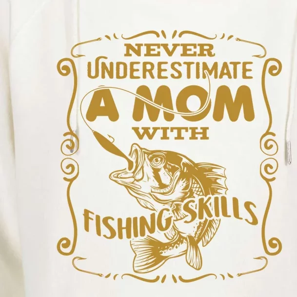 Mom With Fishing Skills Best Fishing Mom Angling Gift Womens Funnel Neck Pullover Hood