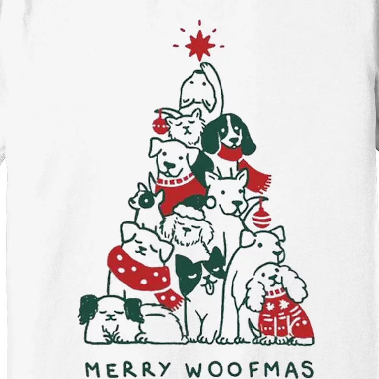 Merry Woofmas Funny Dogs Christmas Tree Xmas Gift Premium T-Shirt