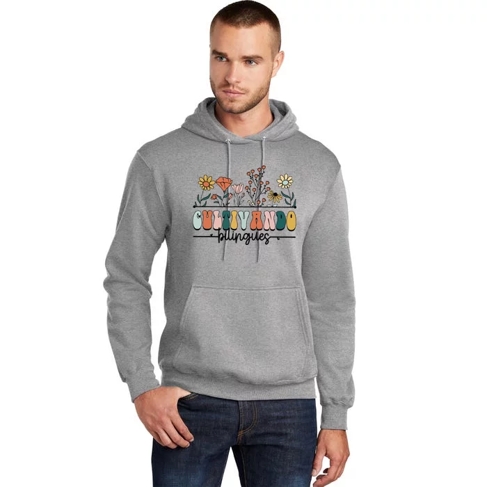 Maestra Wild Flowers Cultivando Bilingues Spanish Teacher Tall Hoodie