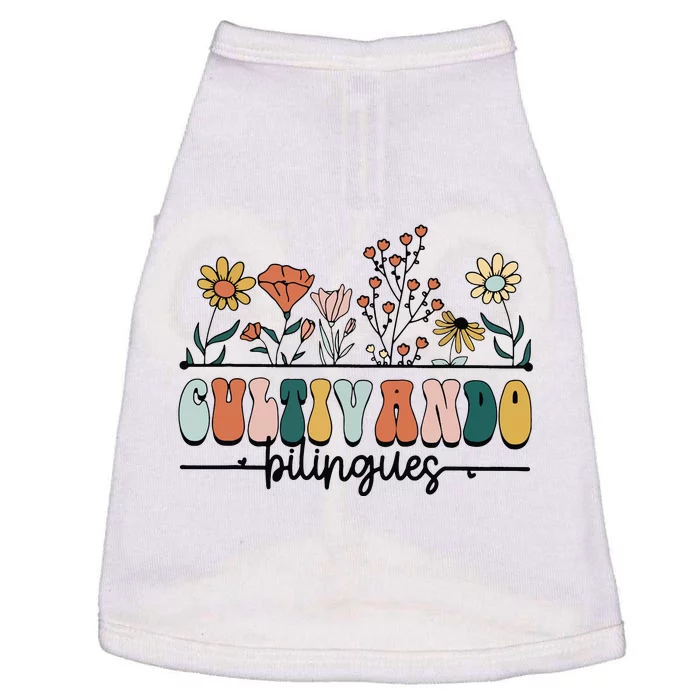 Maestra Wild Flowers Cultivando Bilingues Spanish Teacher Doggie Tank