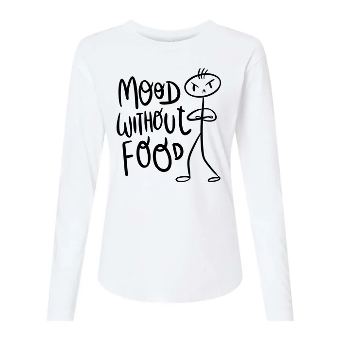 Mood Without Food Angry Womens Cotton Relaxed Long Sleeve T-Shirt