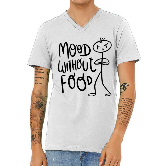 Mood Without Food Angry V-Neck T-Shirt