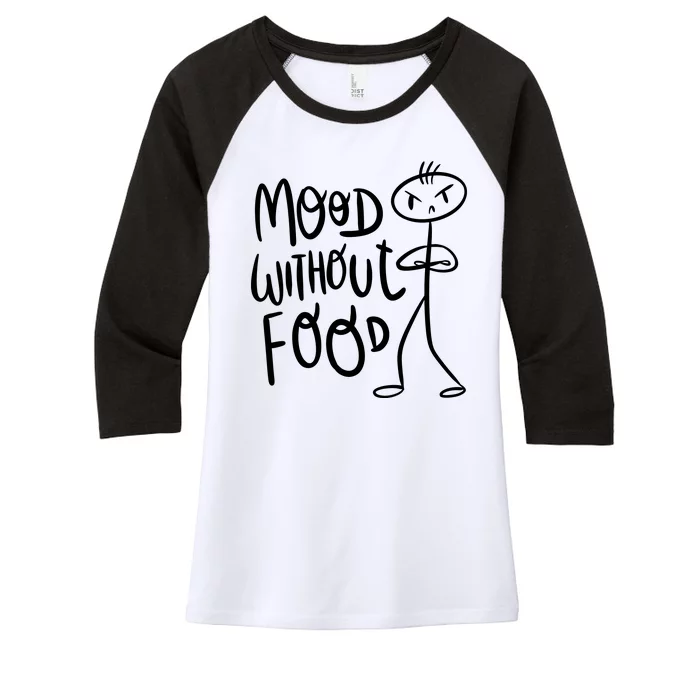 Mood Without Food Angry Women's Tri-Blend 3/4-Sleeve Raglan Shirt