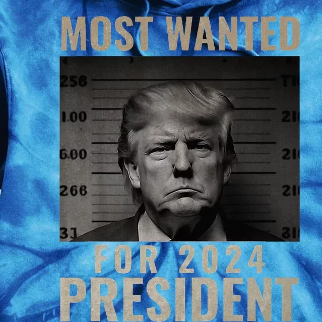 Most Wanted Funny Trump 2024 Mugshot For President Tie Dye Hoodie