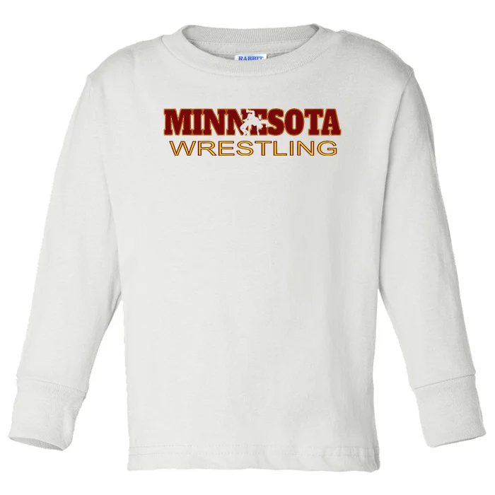 Minnesota Wrestling Freestyle Wrestler State Pride Mn Toddler Long Sleeve Shirt