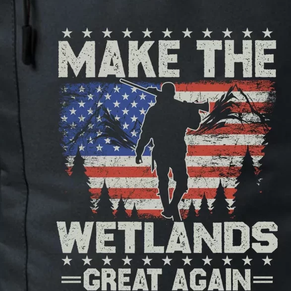 Make Wetlands Great Again Funny Gift Usa Flag Wildlife Coyote Hunters Gift Daily Commute Backpack