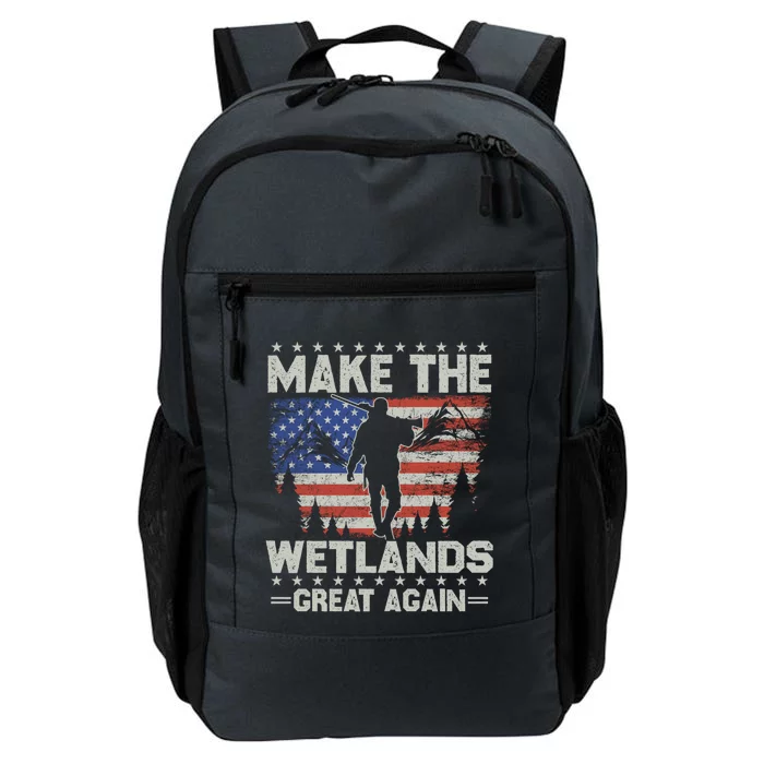 Make Wetlands Great Again Funny Gift Usa Flag Wildlife Coyote Hunters Gift Daily Commute Backpack