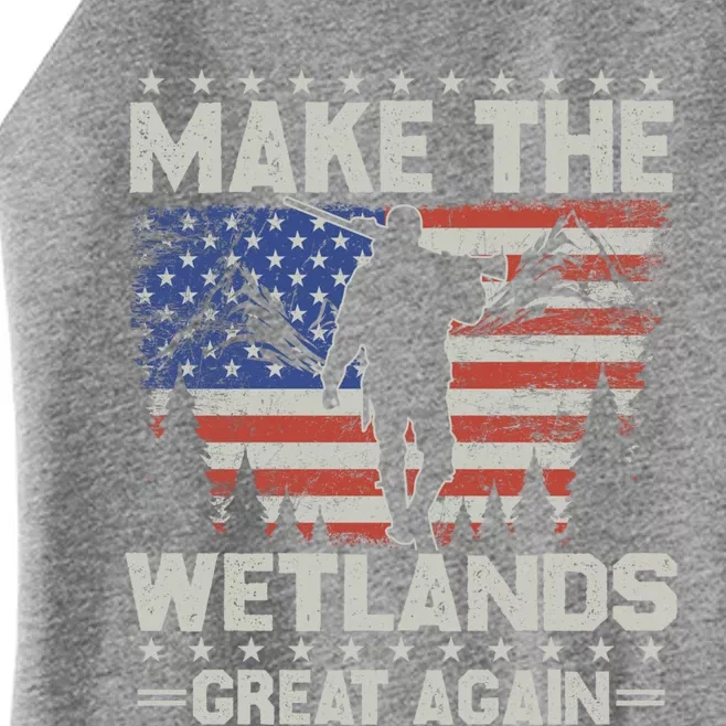 Make Wetlands Great Again Funny Gift Usa Flag Wildlife Coyote Hunters Gift Women’s Perfect Tri Rocker Tank