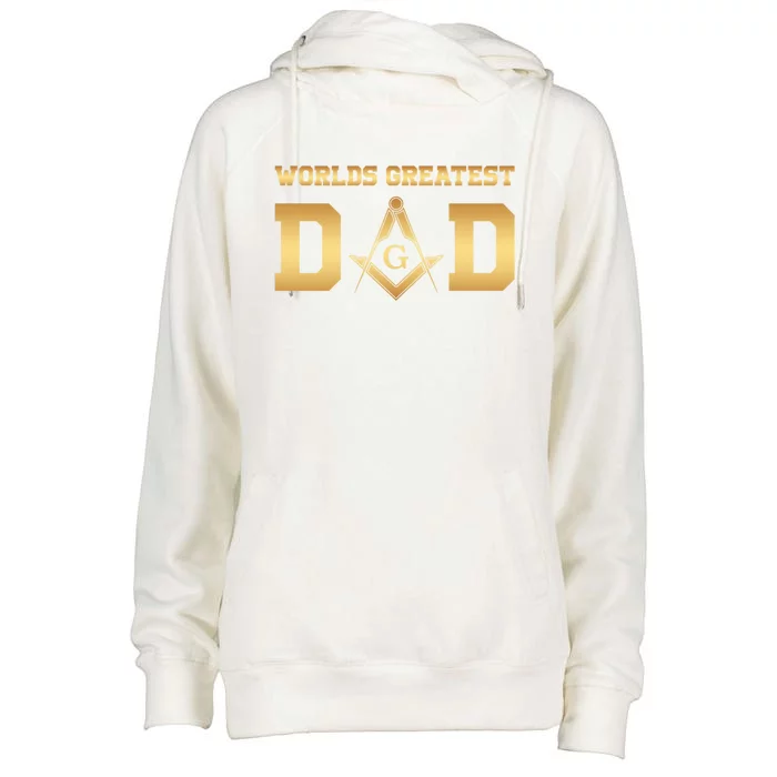 Masonic Worlds Greatest Dad Fathers Day Gift Freemason Gift Womens Funnel Neck Pullover Hood