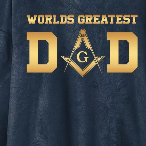 Masonic Worlds Greatest Dad Fathers Day Gift Freemason Gift Hooded Wearable Blanket