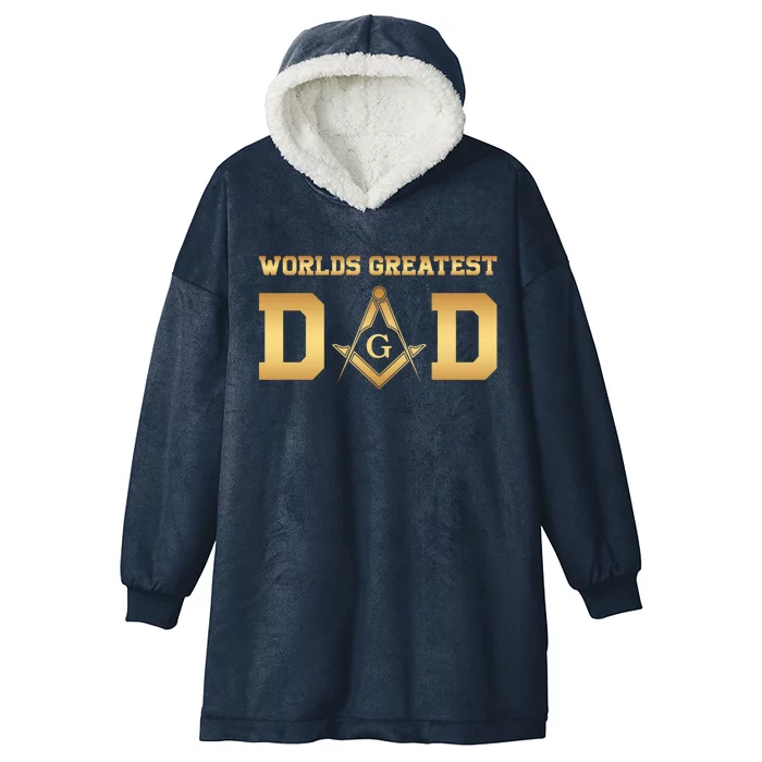 Masonic Worlds Greatest Dad Fathers Day Gift Freemason Gift Hooded Wearable Blanket