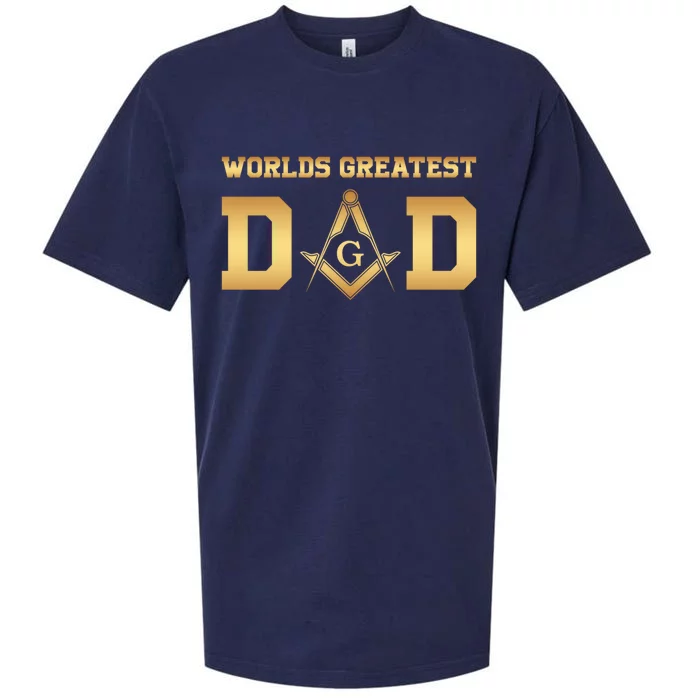 Masonic Worlds Greatest Dad Fathers Day Gift Freemason Gift Sueded Cloud Jersey T-Shirt