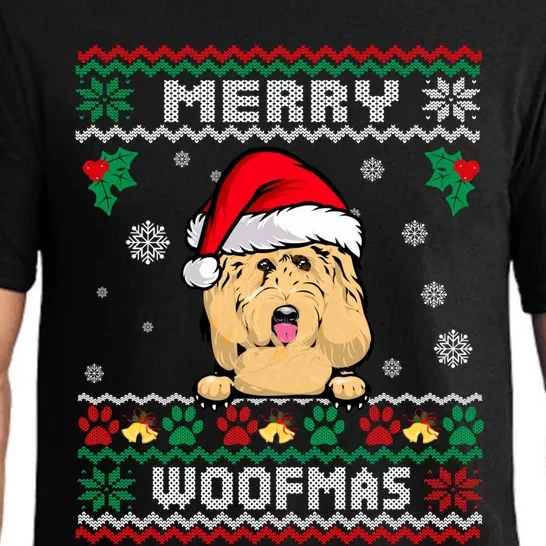 Merry Woofmas Goldendoodle Dog Funny Ugly Christmas Sweater Cool Gift Pajama Set