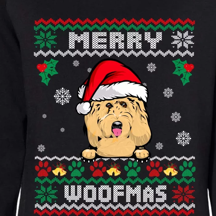 Merry Woofmas Goldendoodle Dog Funny Ugly Christmas Sweater Cool Gift Womens California Wash Sweatshirt