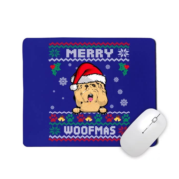 Merry Woofmas Goldendoodle Dog Funny Ugly Christmas Sweater Cool Gift Mousepad