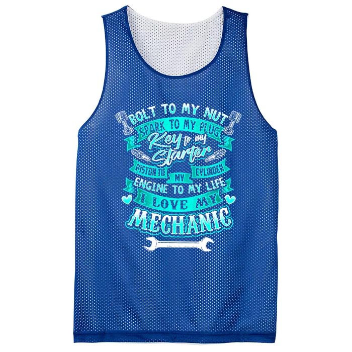 Mechanics Wife Gift Friend Auto Diesel Mechanic Gift Mesh Reversible Basketball Jersey Tank