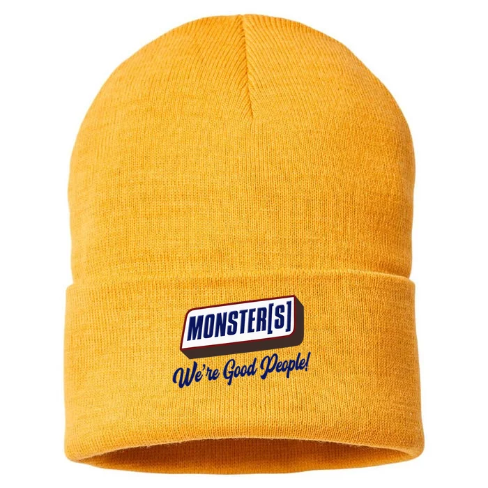 Monsters WeRe Good People! Funny Candy Chocolate Bar Sustainable Knit Beanie