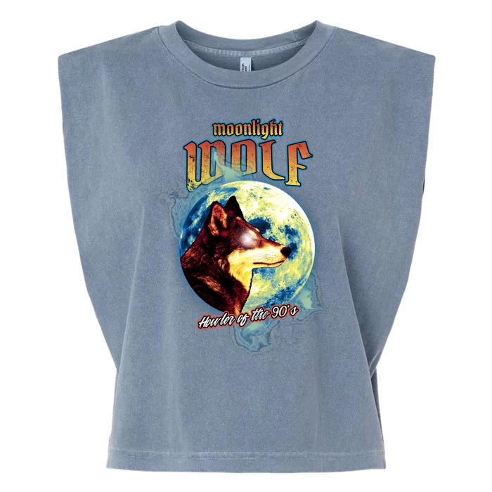 Moonlight Wolf Howler Of The 90s Garment-Dyed Women's Muscle Tee