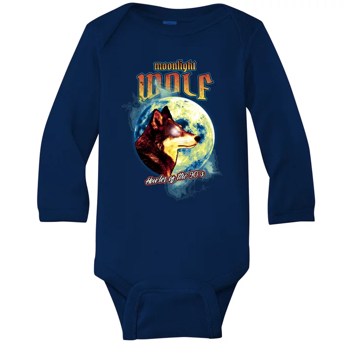 Moonlight Wolf Howler Of The 90s Baby Long Sleeve Bodysuit