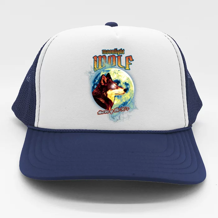 Moonlight Wolf Howler Of The 90s Trucker Hat