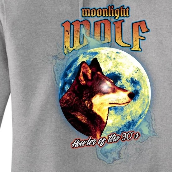 Moonlight Wolf Howler Of The 90s Women's Pullover Hoodie