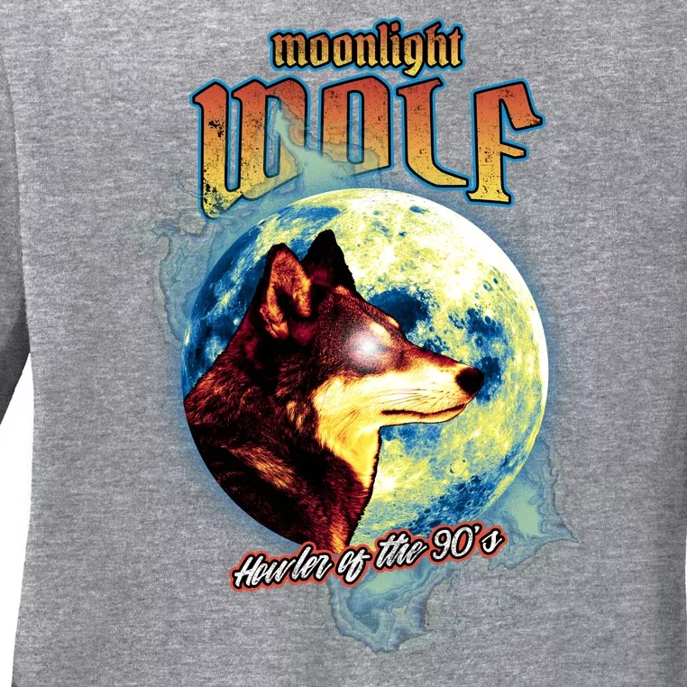 Moonlight Wolf Howler Of The 90s Ladies Long Sleeve Shirt