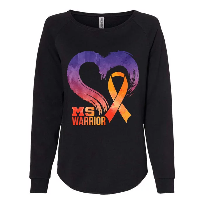 Ms Warrior Heart Multiple Sclerosis Awareness Month Gift Womens California Wash Sweatshirt