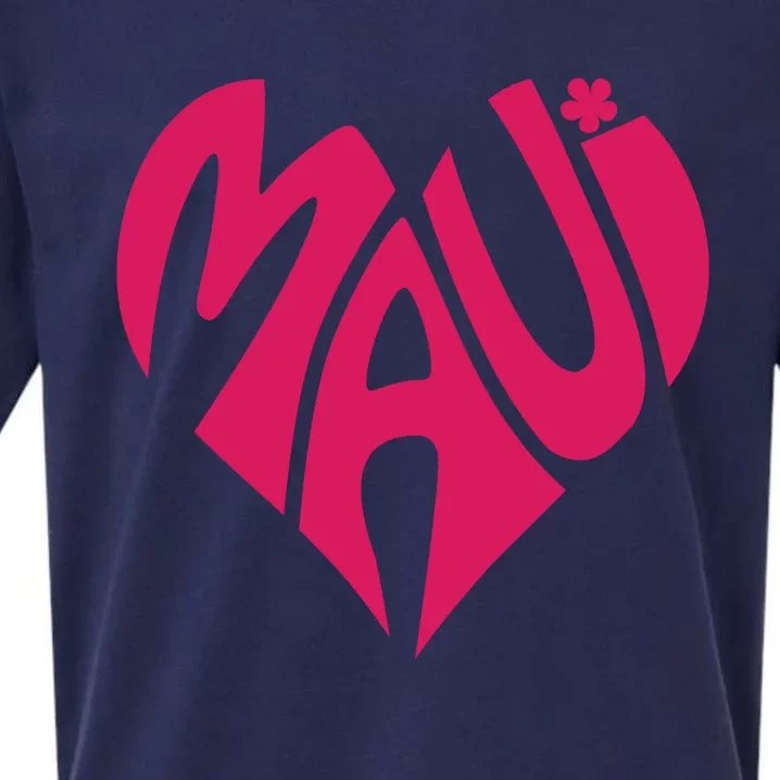 Maui Word Heart Shape Maui Hawaii Strong Maui Wildfire Lahaina Survivor Sueded Cloud Jersey T-Shirt