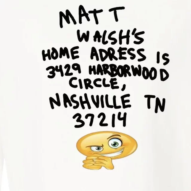 Matt Walshs Home Address Is 3429 Harborwood Circle Cropped Pullover Crew