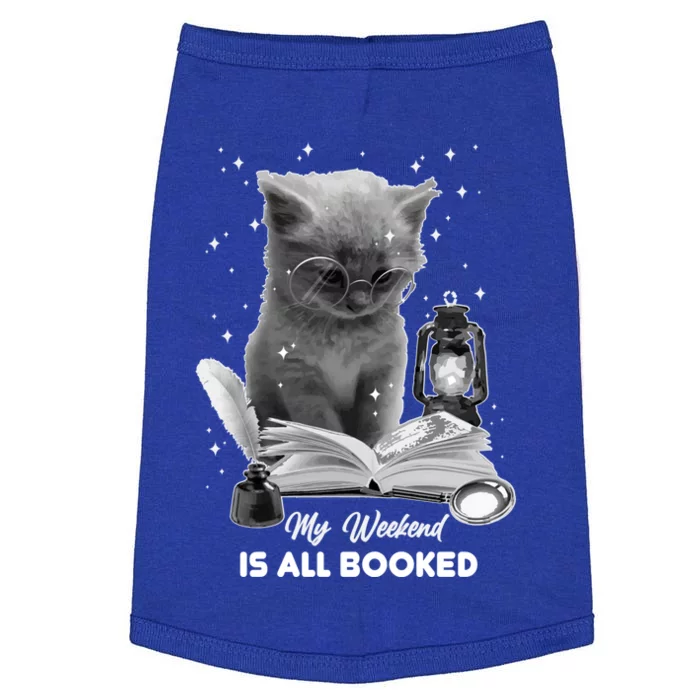 My Weekend Is All Booked Summer Reading Bookaholic Bookish Funny Gift Doggie Tank