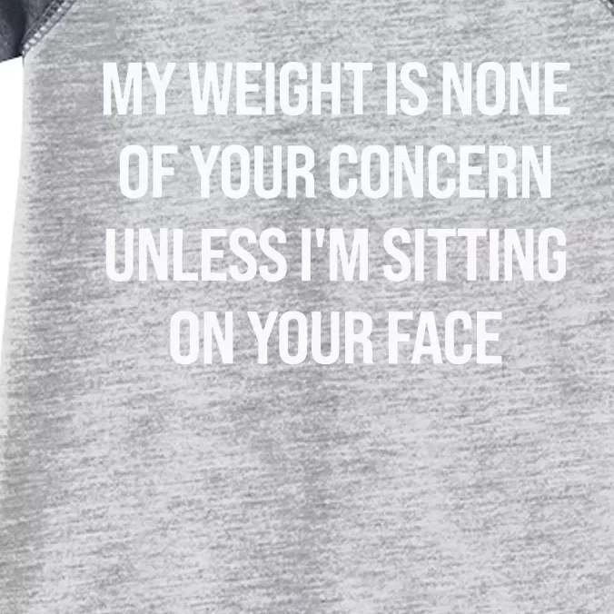 My Weight Is None Of Your Concern Unless Im Sitting On Face Infant Baby Jersey Bodysuit