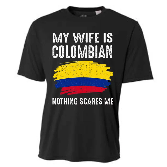 My Wife Is Colombian Colombia Pride Flag Heritage Roots Cooling Performance Crew T-Shirt