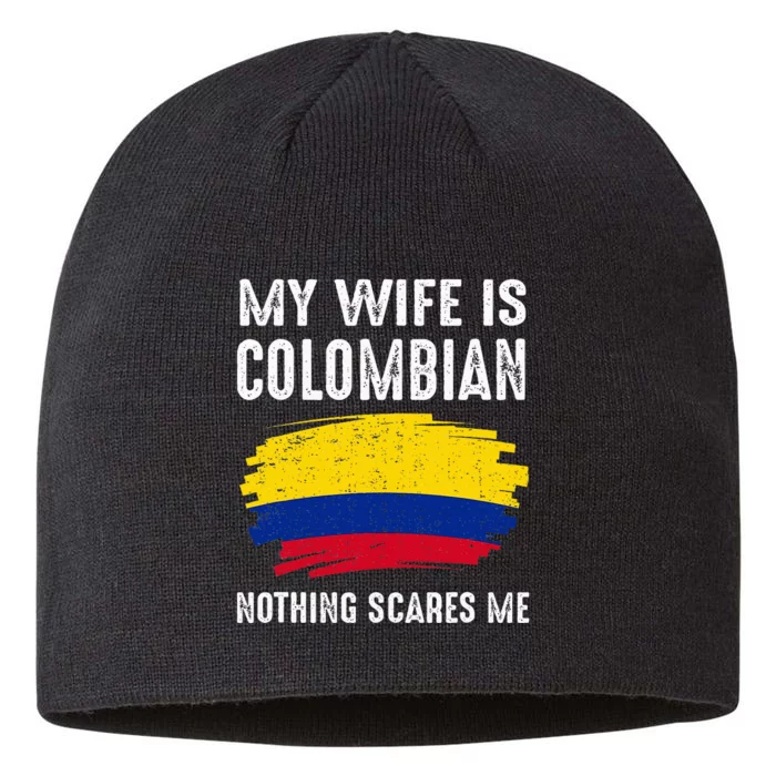 My Wife Is Colombian Colombia Pride Flag Heritage Roots 8 1/2in Sustainable Knit Beanie